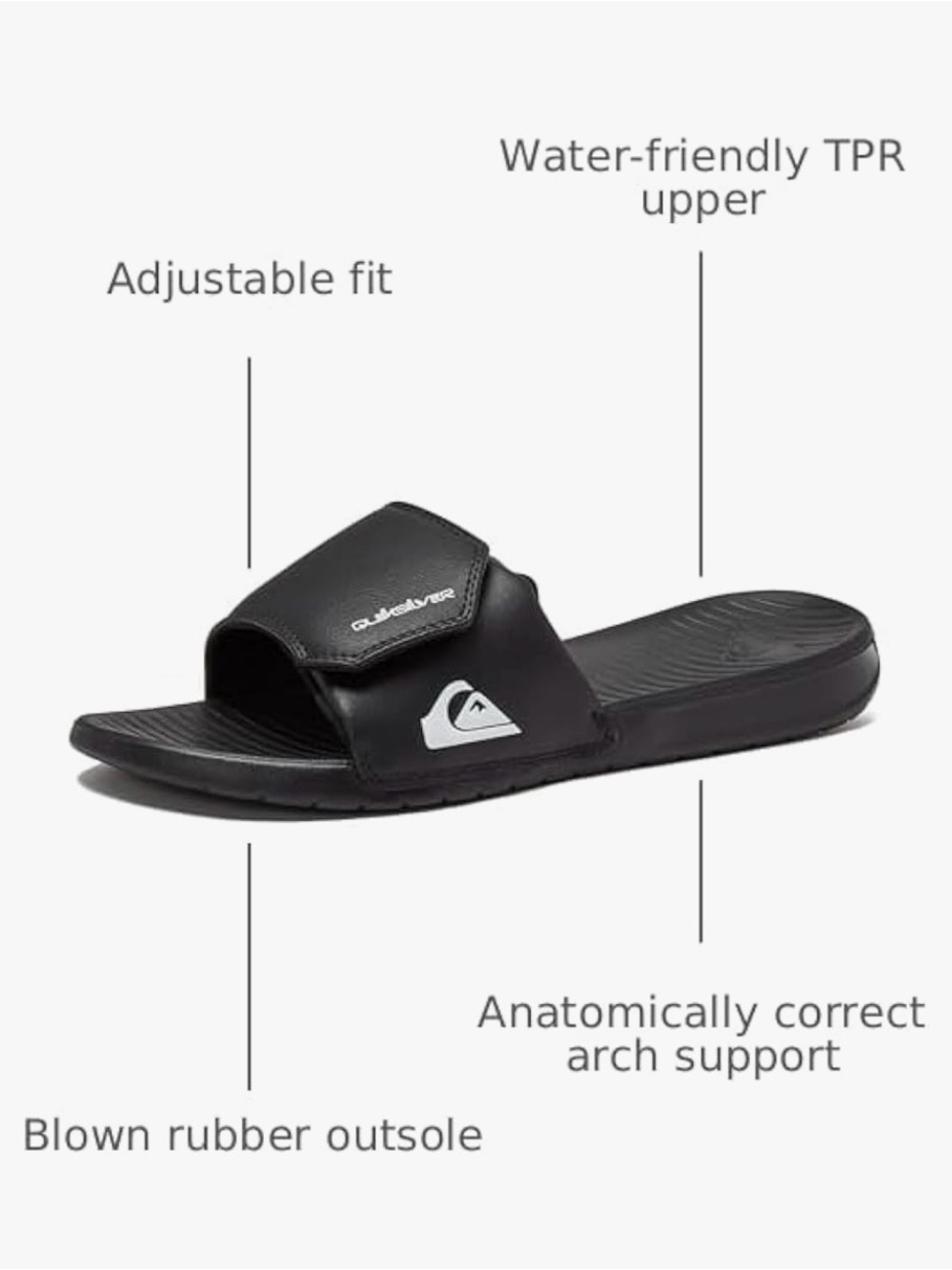 Quiksilver Men's Black Slide Sandal
